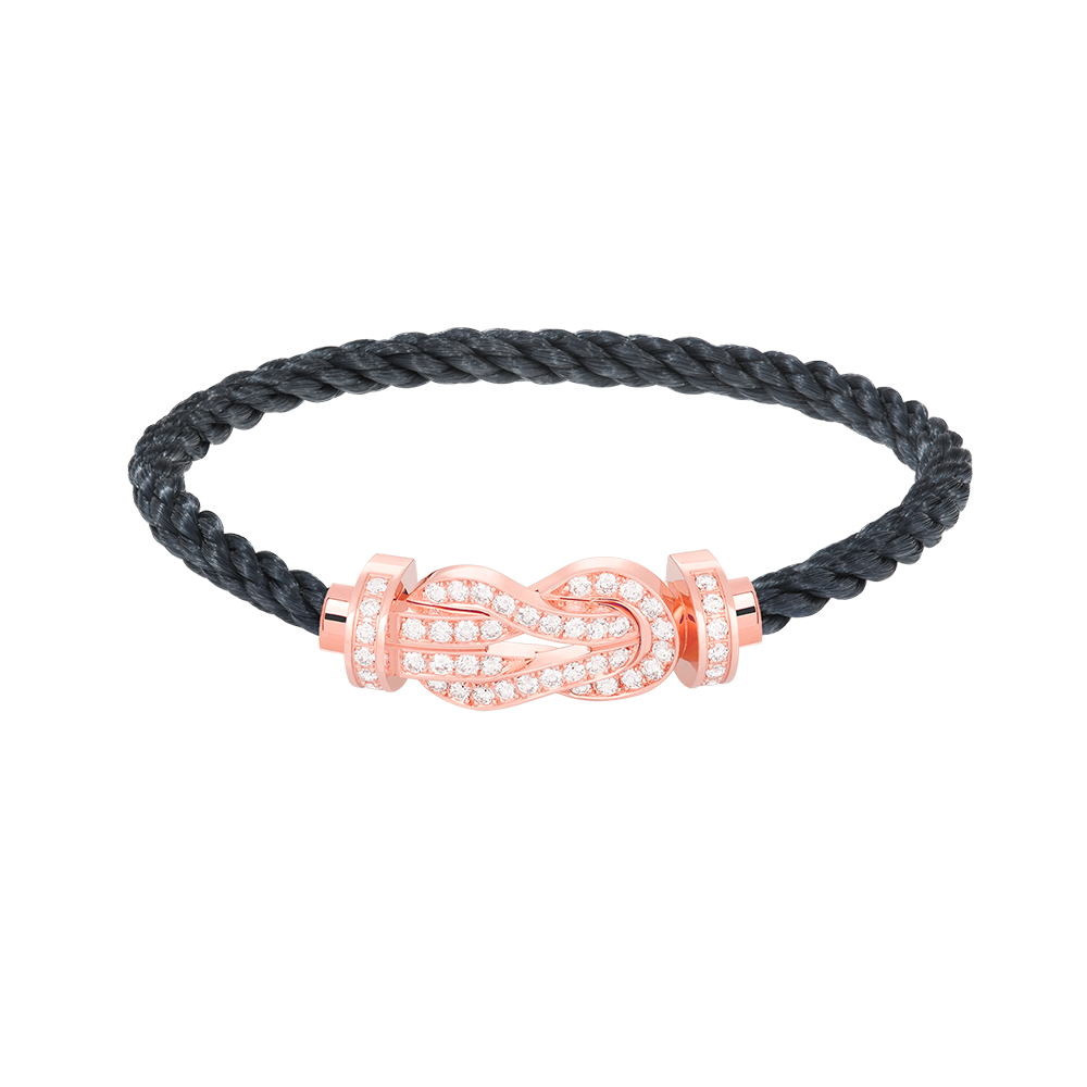 FRED CHANCE LARGE 8 FIGURE BUCKLE FULL DIAMOND BRACELET ROSE GOLD