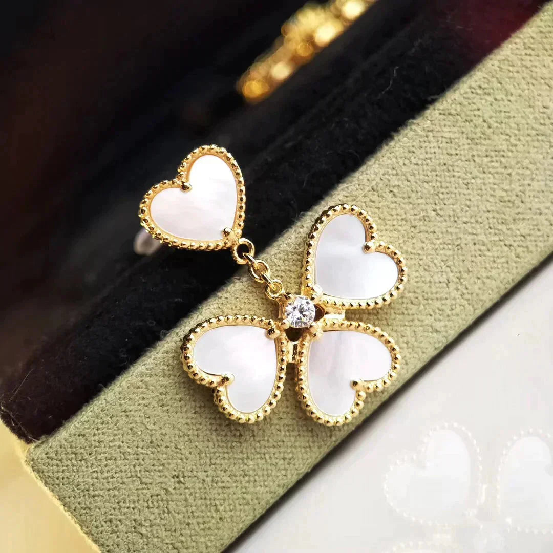 VCA CLOVER SWEET WHITE MOP EARRINGS
