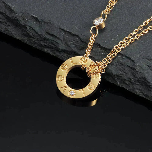 CARTIER LOVE NECKLACE 16MM 2 DIAMONDS