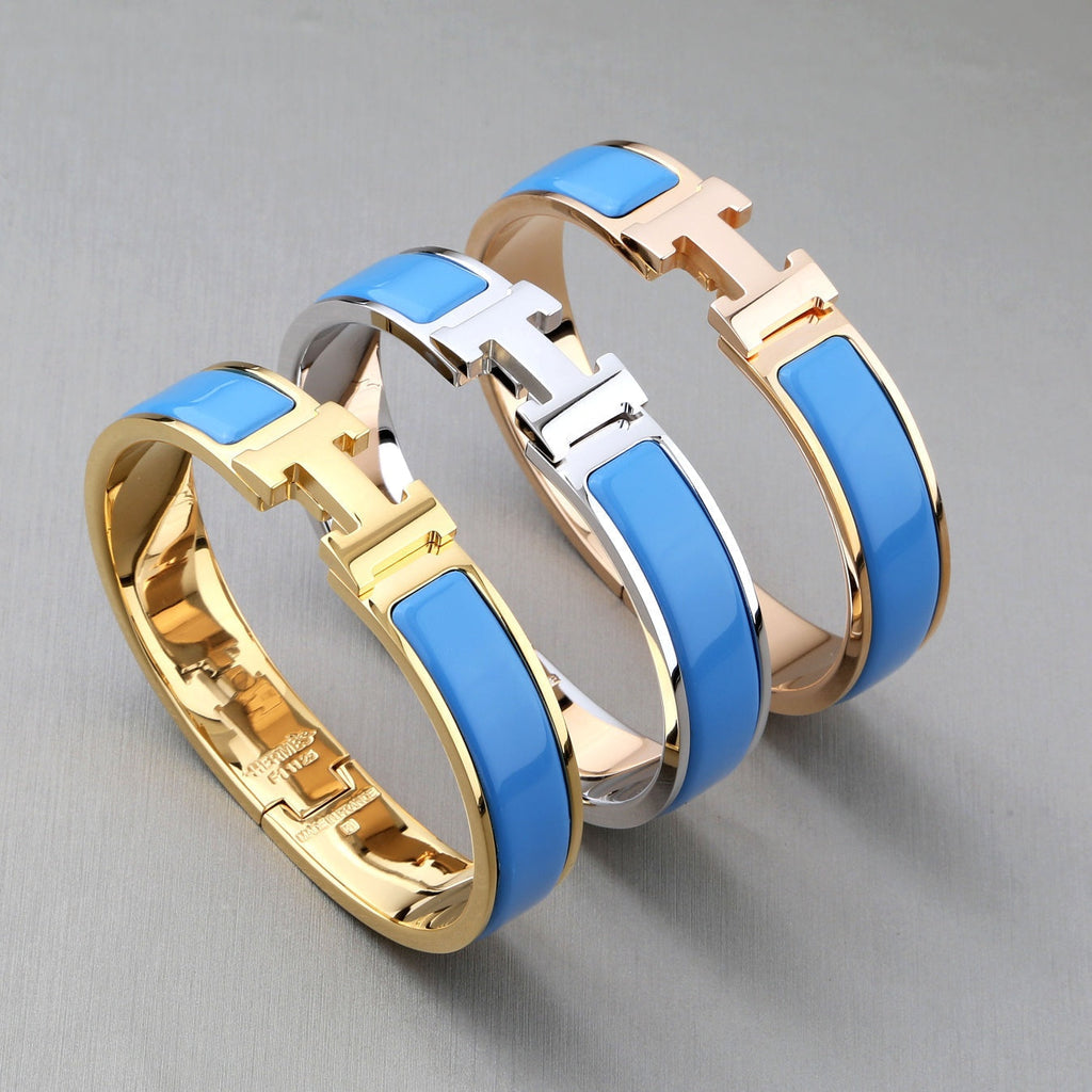 HERMES H BRACELET TURQUOISE 12MM