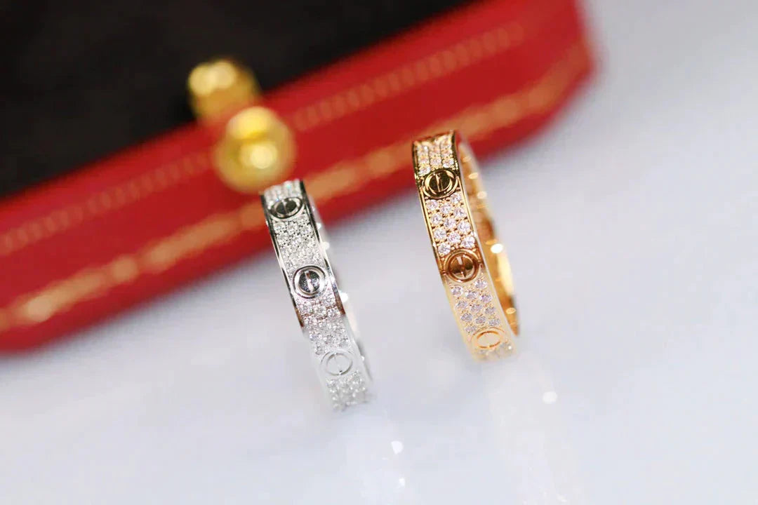 CARTIER LOVE RING 3.6MM DIAMOND PAVED