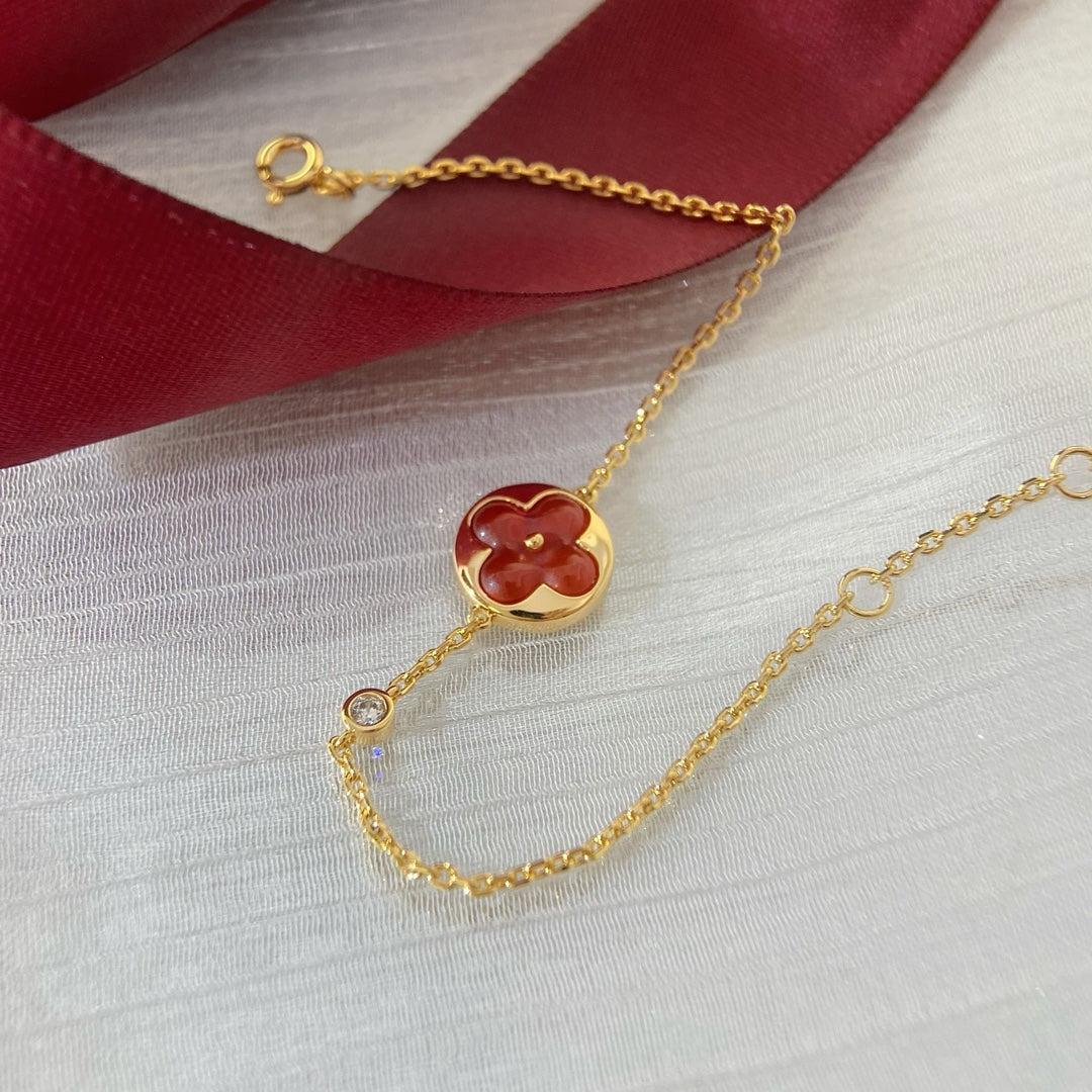 LOUIS VUITTON SUN PEDANT CARNELIAN BRACELET