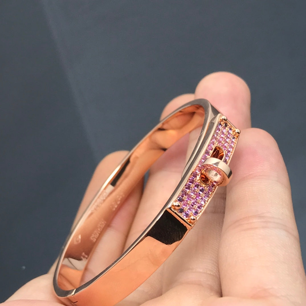 HERMES KELLY BRACELET PINK DIAMOND