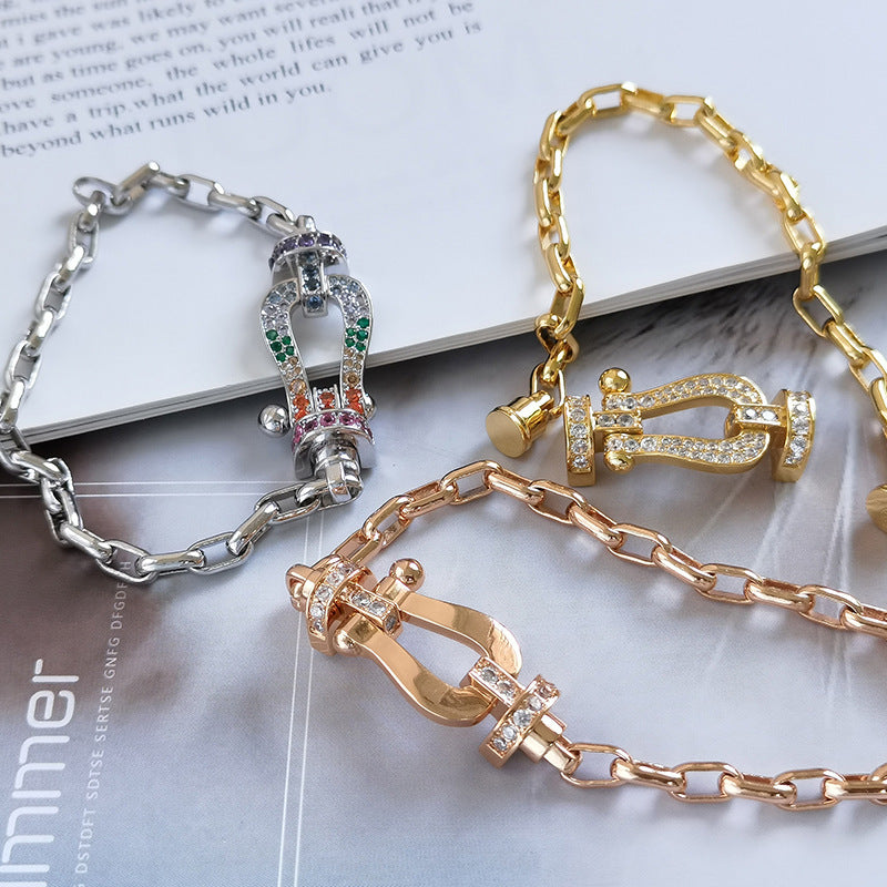 FRED FORCE LARGE HORSESHOE CLASP METAL BRACELET
