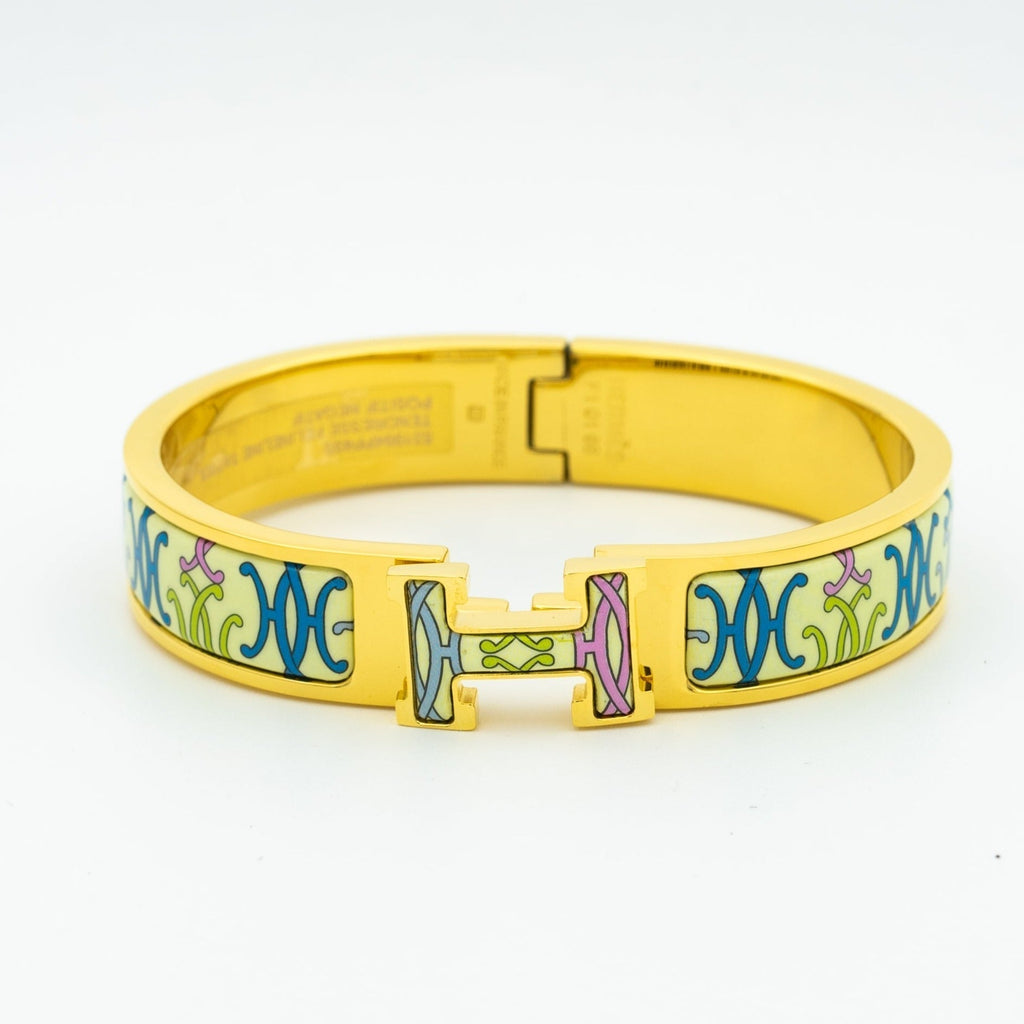 HERMES H BRACELET BEIGE MULTICOLOR