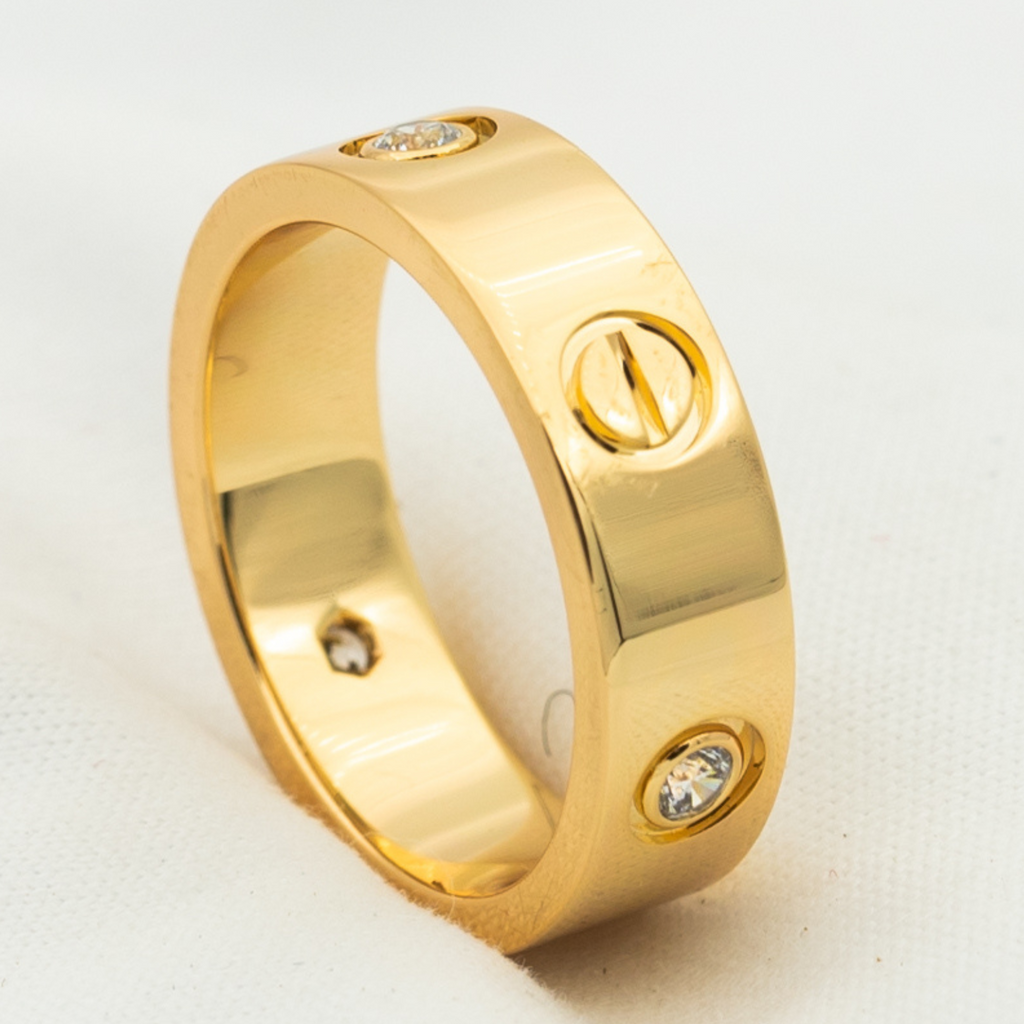 CARTIER LOVE RING 5.5MM 3 DIAMONDS PINK GOLD