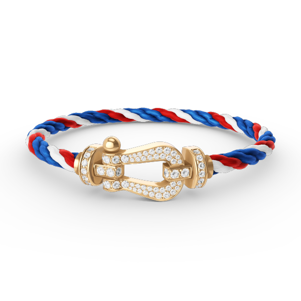 FRED FORCE LARGE HORSESHOE FULL DIAMOND BRACELET GOLD