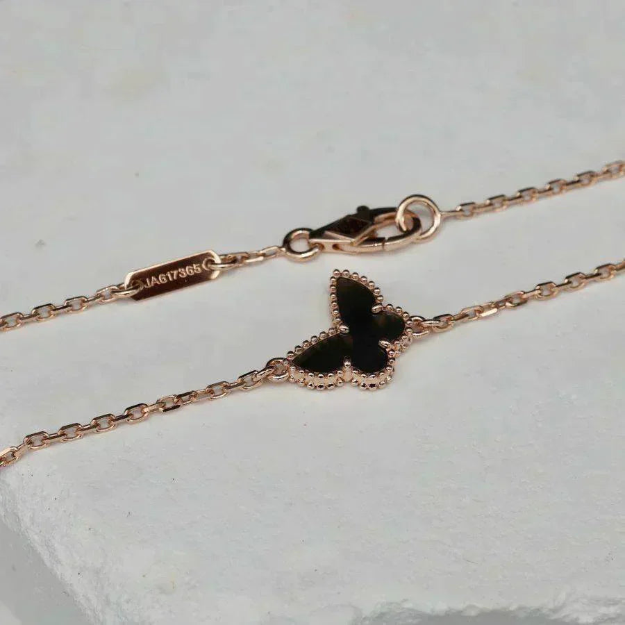 VCA BUTTERFLY ONYX BUTTERFLY BRACELET