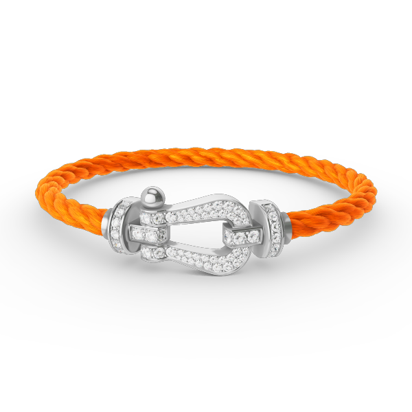 FRED FORCE LARGE HORSESHOE FULL DIAMOND BRACELET SILVER